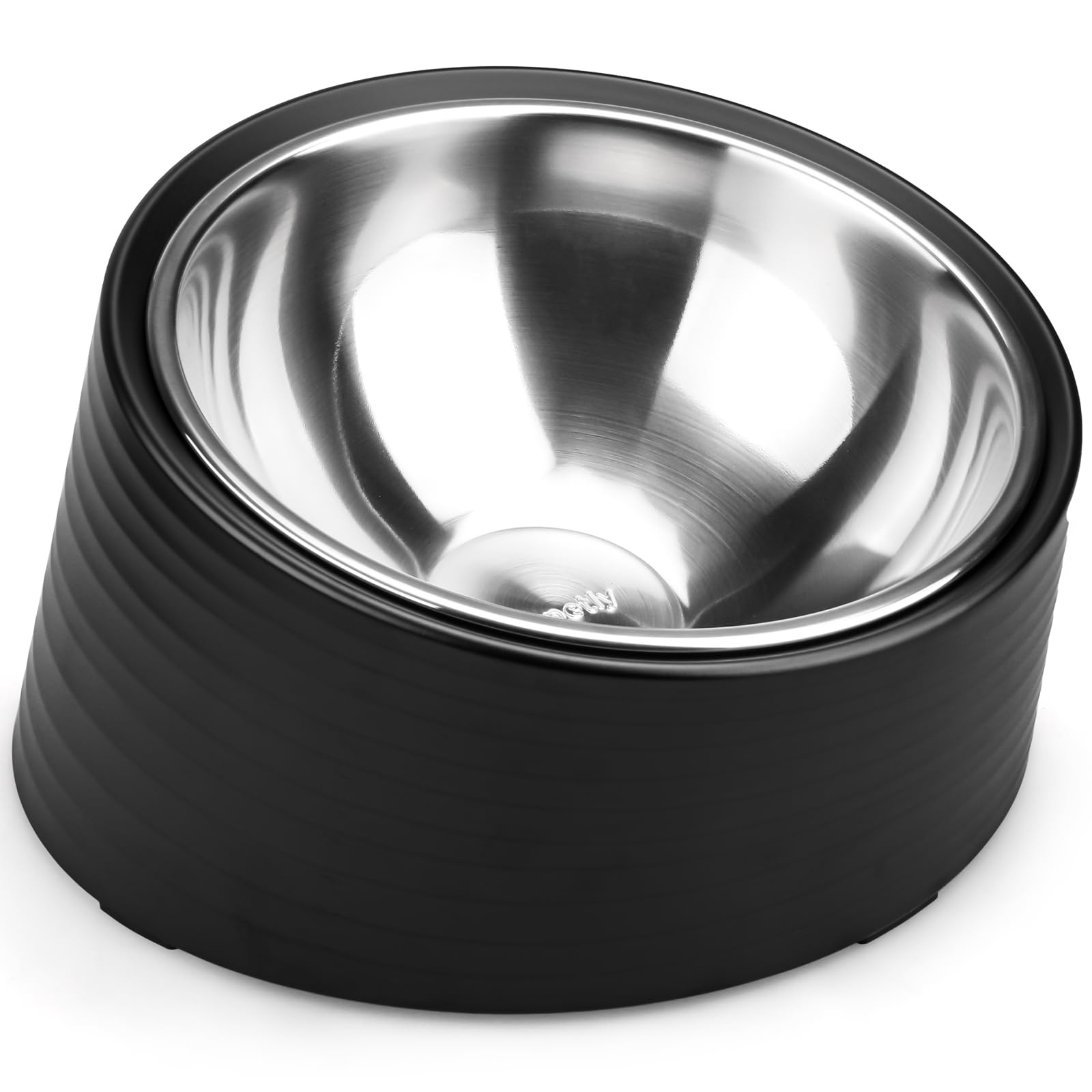 Uppetly Tilted Angle Dog Bowl, 15Â° Slanted Stainless Steel Dog Cat