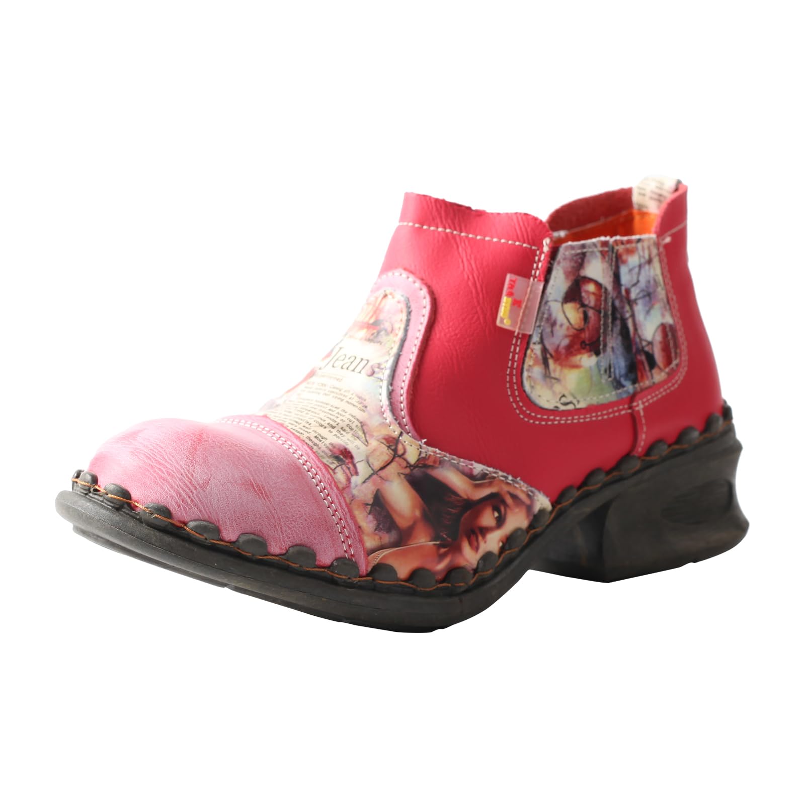 TMA EYES Women's Leather Ankle Booties Casual and Fashion Shoes with side Zipper