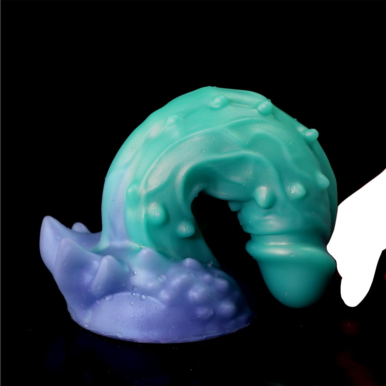 AMAZBEE Monster Plug anale in silicone con punta ricurva e base a ventosa. Giocattolo sessuale espandibile per allenamento e stretching per uomini e donne. (M,1)