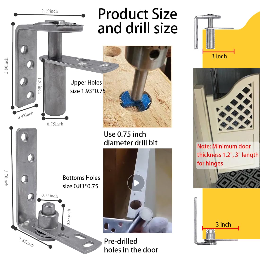Bisagra De Gravedad Swing & Stay Para Puertas De Cafetería, Doble Acción, Negro Mate – Convierte Tu Puerta En Estilo Bar Oscilante.