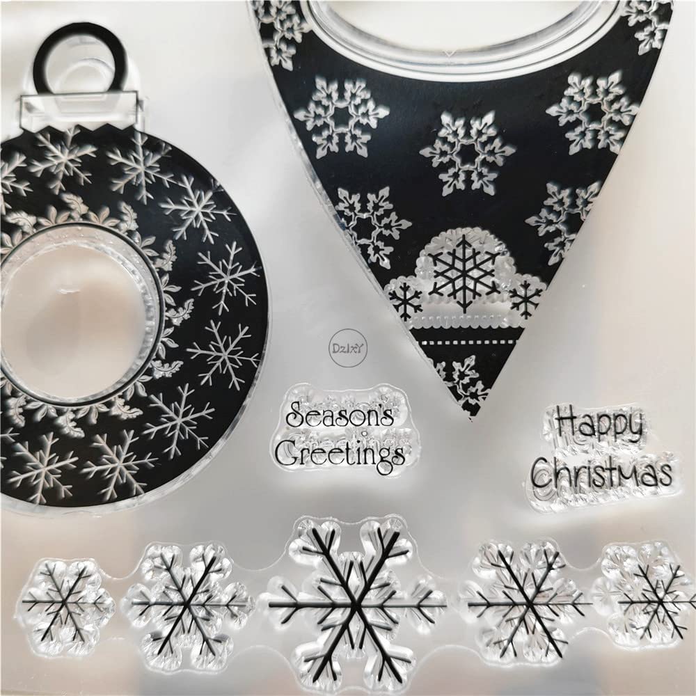 Amazon.co.jp: DzIxY クリスマス 雪の結晶 クリアスタンプと金属切削