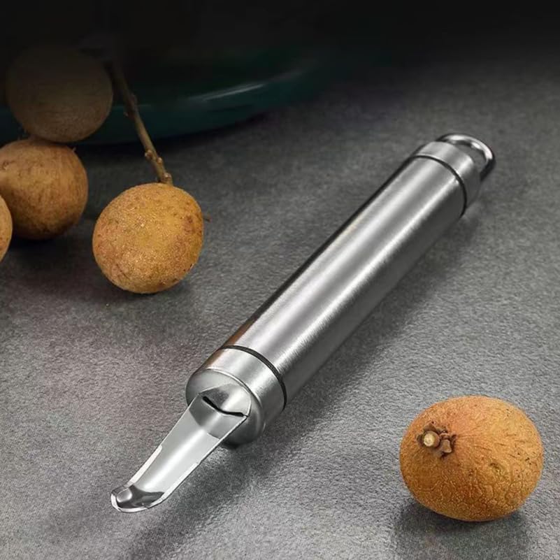 MAGICLULU 4-Pack Longan Corer Tool Shrimp Peeler Tool Multi-Use Kitchen Gadget for Removing Longan Lychee and Shrimp Veins Portable 6.29 in Fruit Core Remover for Home Kitchen