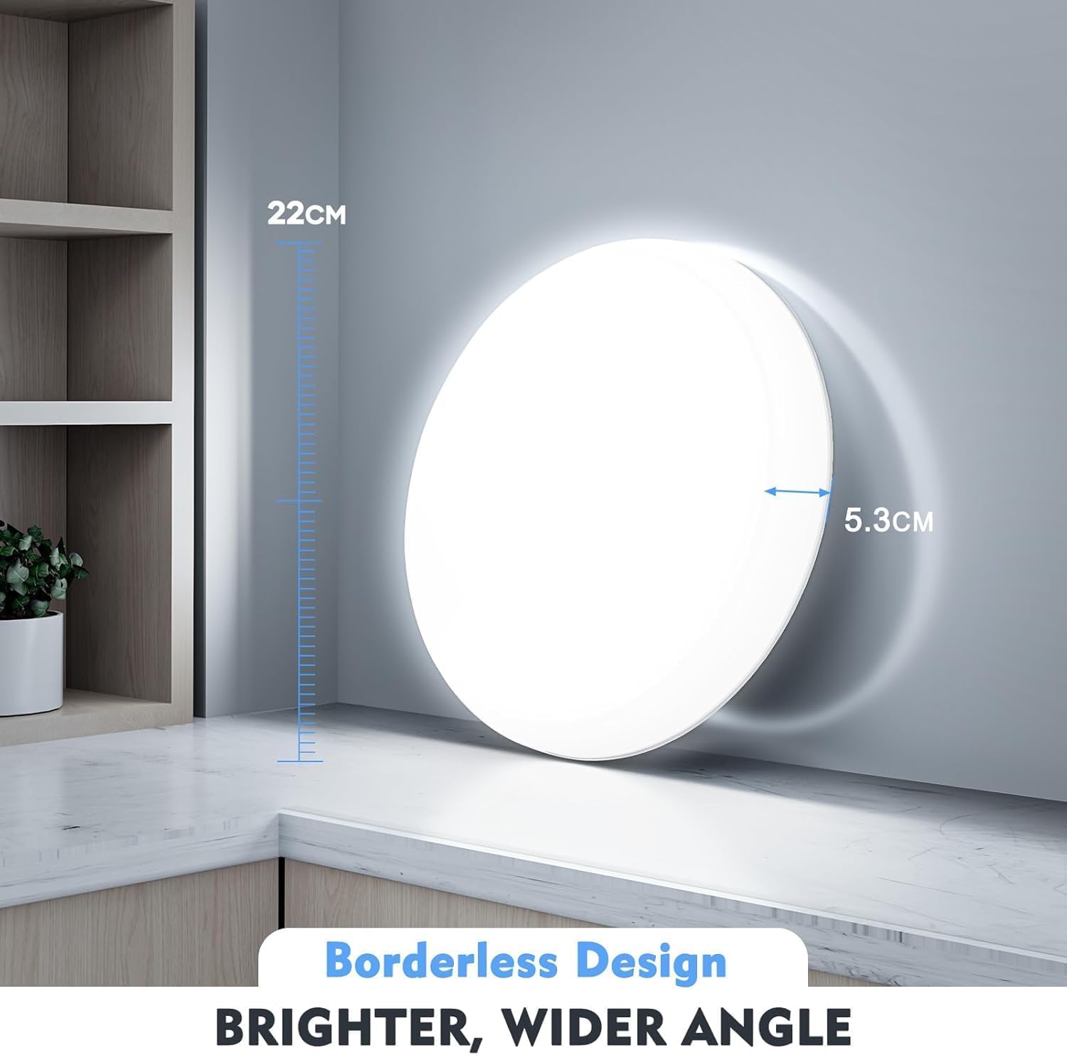 Plafon LED Techo, 36W 4500LM Lampara Techo, Plafones Para Techo LED Lámpara de Baño Impermeable IP54, Moderna Lamparas de Dormitorio Redonda Sin Marco de Estar Cocina Pasillo Sótano Oficina -6500K