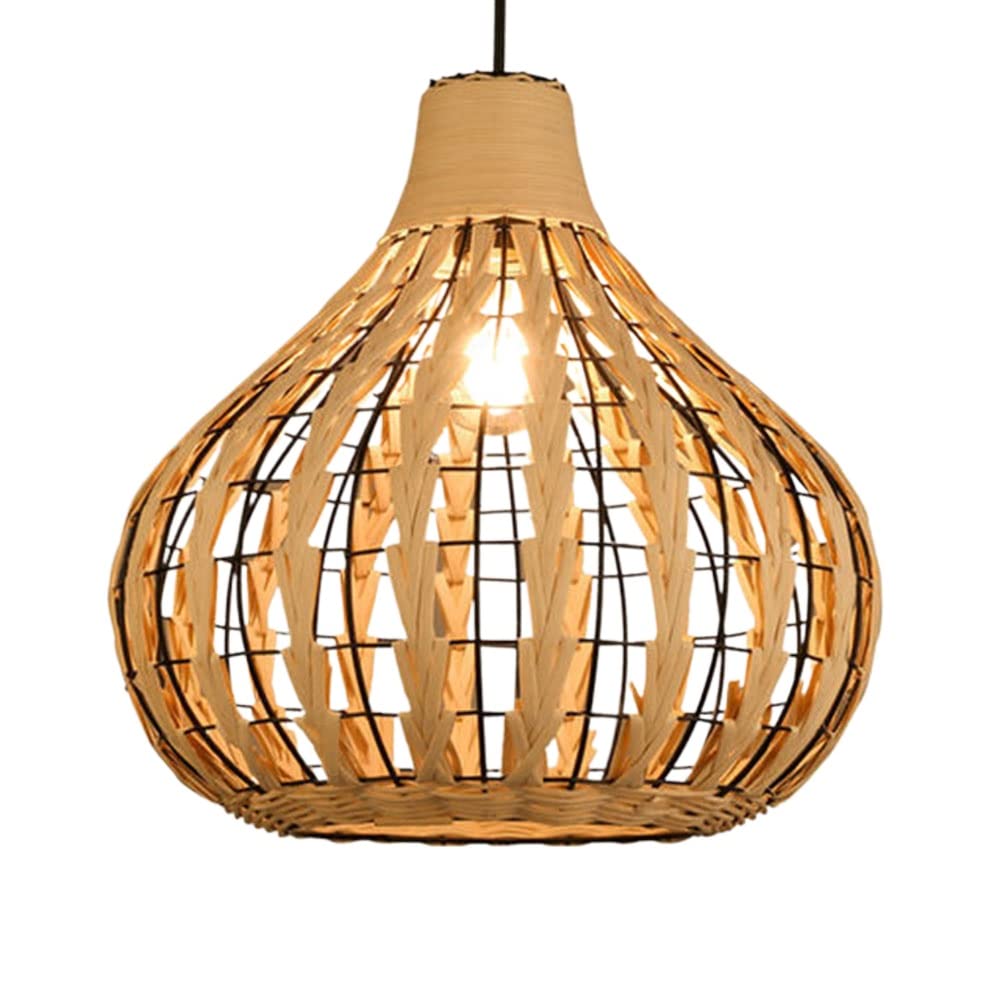 LYMSXAZOU Nordic Personality Chandelier Rattan Ceiling Wicker Lampshade Pastoral Style Hanging Lamp elegant Handmade Pendant Lights Home Decor Chandeliers For Farmhouse Dining Room Kitchen