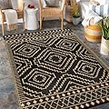 Wonnitar Outdoor Rug 5x8 Waterproof Reversible Plastic Straw Rug for Patio Clearance, Moroccan Outside Area Rug RV Rug for Camping, Indoor Outdoor Portable Mat for Balcony Porch (Black & Brown,5'x8')