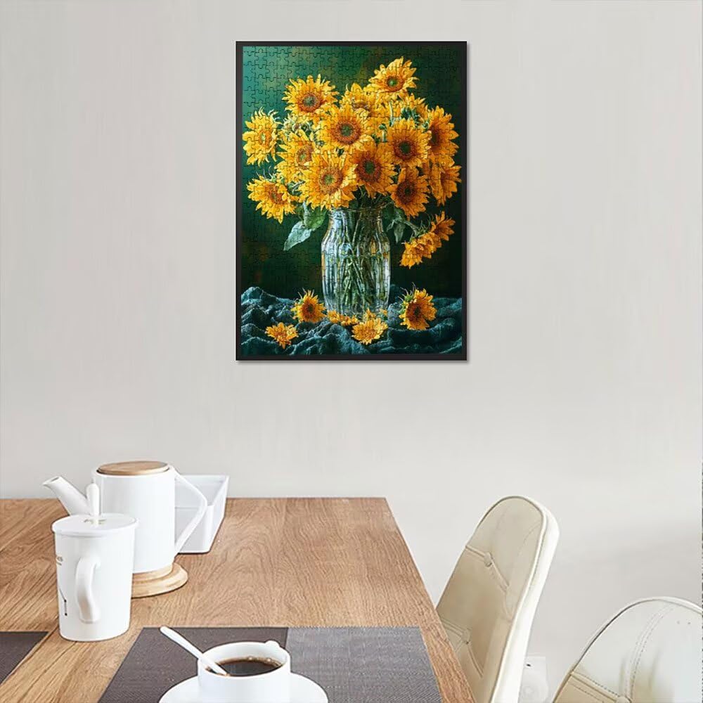 Puzzle 3000 Pezzi, Vaso Di Girasole 3D Puzzle per Adulti Impegnativo, Educa Puzzles Artistico, Divertente E Stimolante Puzzles Decorativo per La Famiglia, Regalo e Decorazione Pareti DX0YL6-924