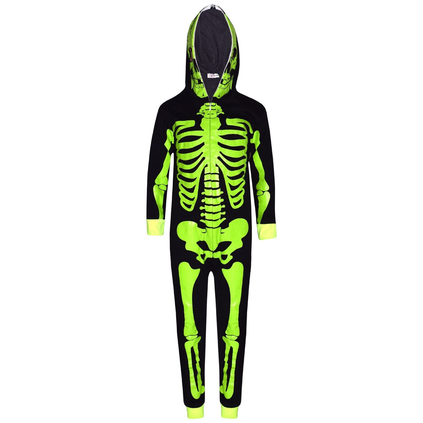 A2Z 4 Kids Filles Garçons Squelette Imprimer Pyjama Combinaison 100% Polyester dans Une Combinaison Halloween Costume Âge 5-6, 7-8, 9-10, 11-12 & 13 Ans