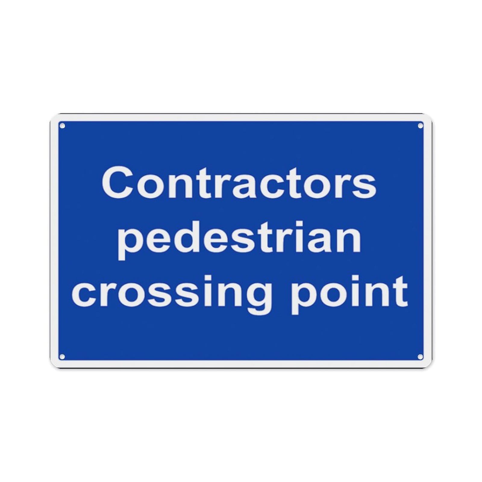 peiyeety Contractors Pedestrian Crossing Point Aluminum Tin Warning Signs For Home Outdoor Garden 12X16 Inches