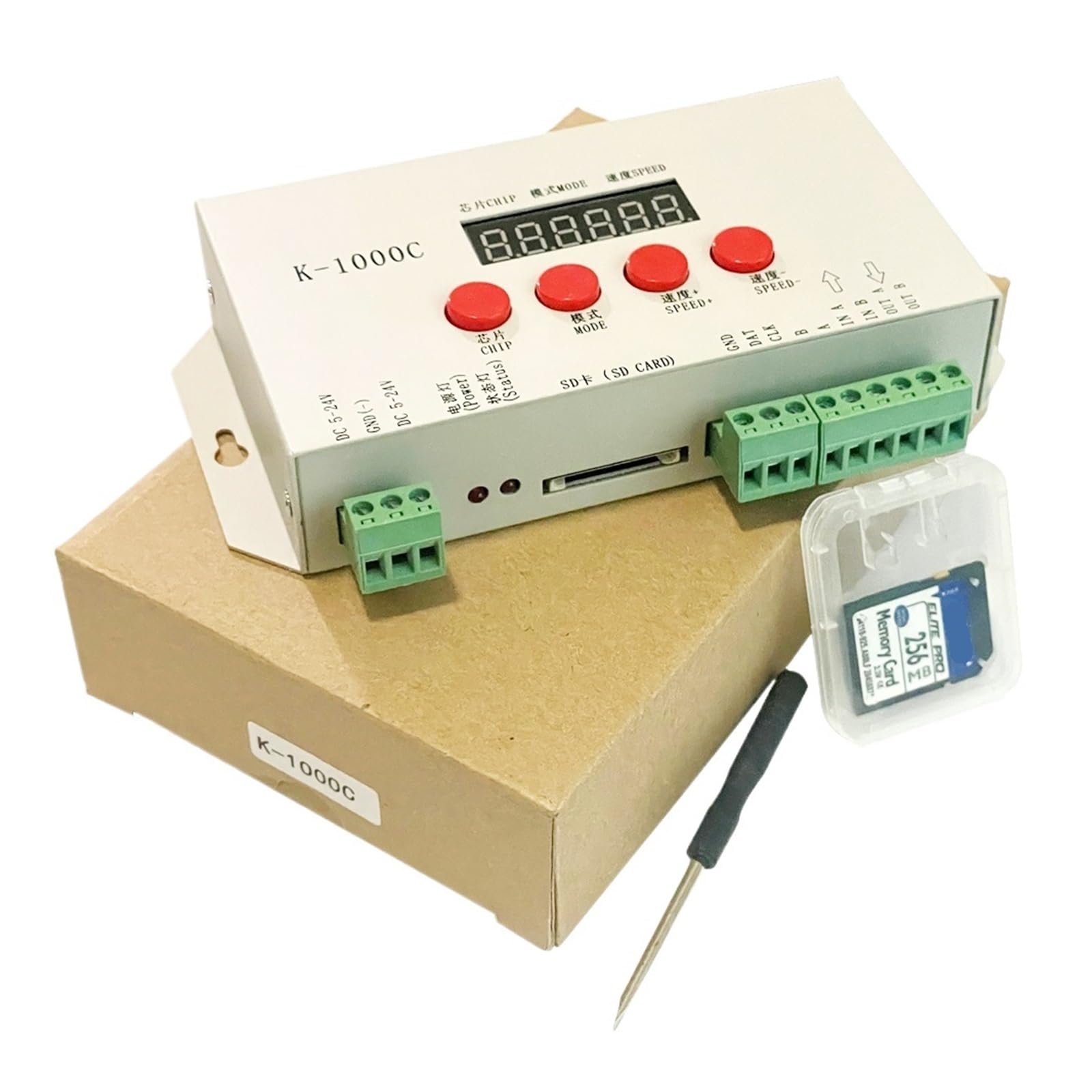 ZXAOMMBEA K-1000C Controller K1000C WS2812B WS2811 APA102 T1000S WS2813 LED 2048 Pixel Program DC5-24V(K-1000C)