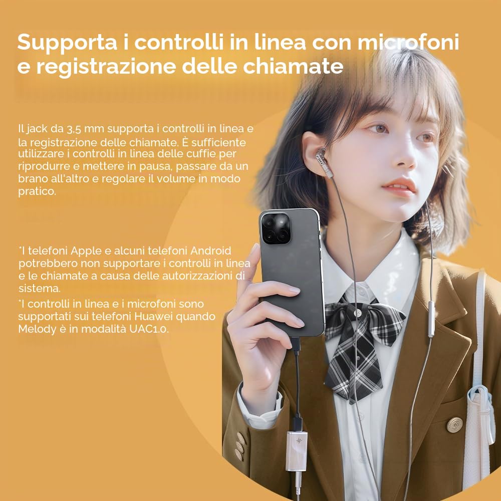FiiO Snowsky Melody Amplificatore per cuffie DAC portatile con uscite per cuffie da 4,4 mm e 3,5 mm, supporto DSD256, PEQ a 10 bande per Android/iOS/Mac/Windows (Macle)