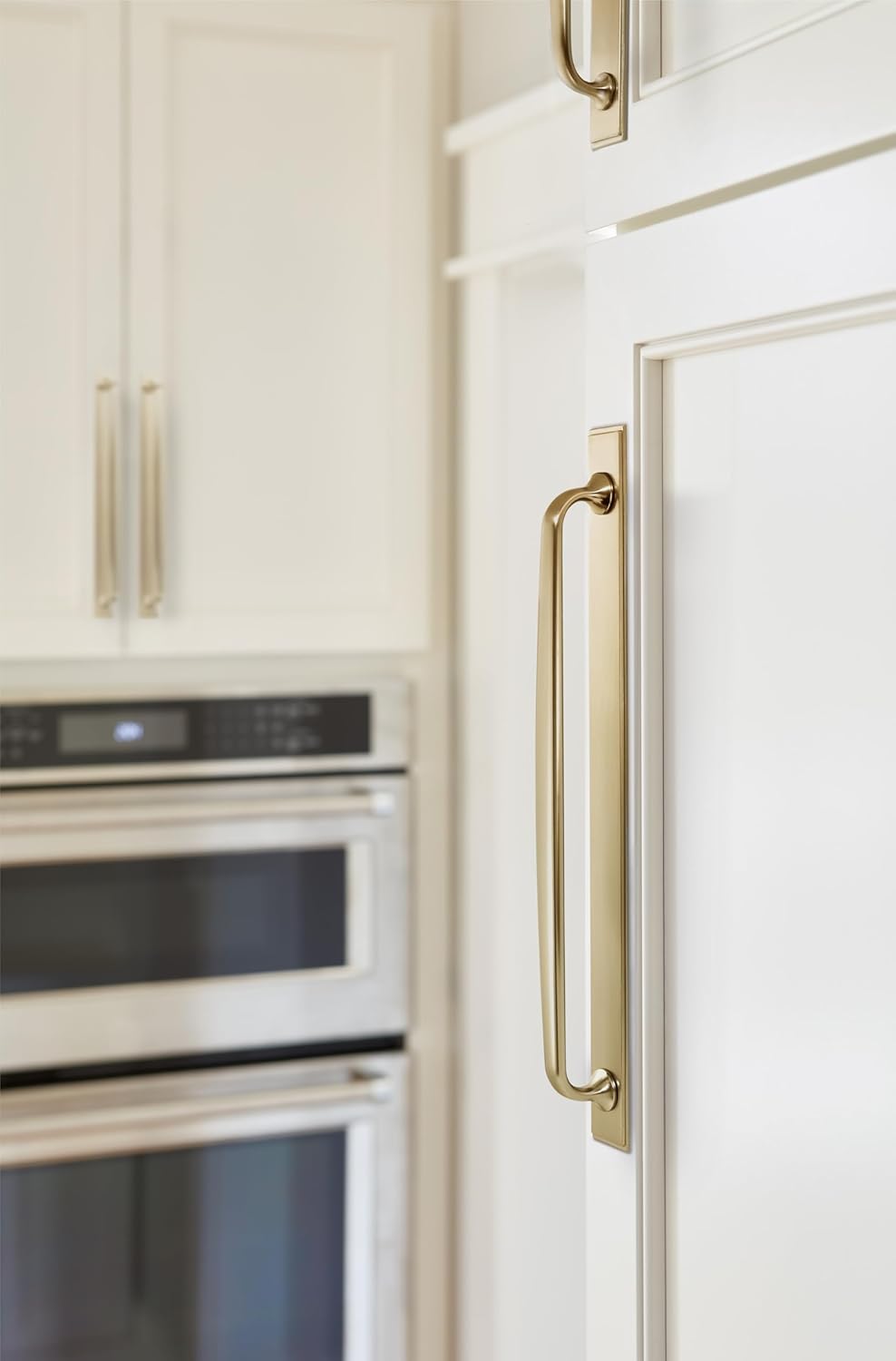 Amerock Maymont 10-1/16 inch (256mm) Center-to-Center Rectangle Golden Champagne Cabinet Pull Backplate, BP37593BBZ