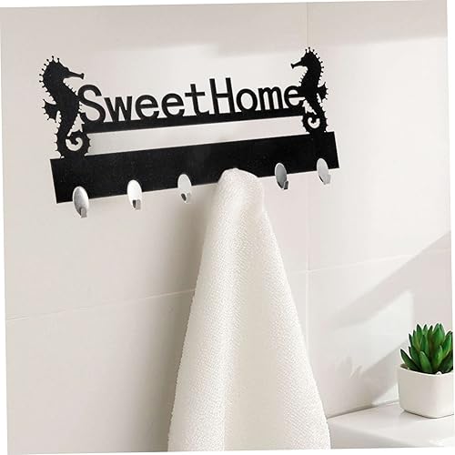 Miniatura 6 de PRETYZOOM 5pcs Seahorse Hook Rustic Wall Hook Towel Hooks Wall Hanger Rustic Coat Hooks Retro Keychain Key Hooks Sea Animals Storage Shelves Bedroom