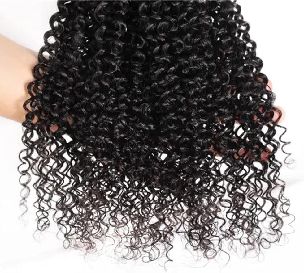 1 Bundle Curly Human Hair Virgin Brazilian Weave Human Hair 100% Unprocessed Double Weft 90-95g Natural Black for Women (Curly - Image 4