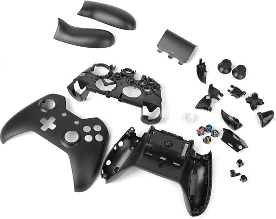 D DOLITY Replacement Shell Kit Front Rear Faceplates Buttons Set for Microsoft Xbox One Wireless Controller Parts - Black