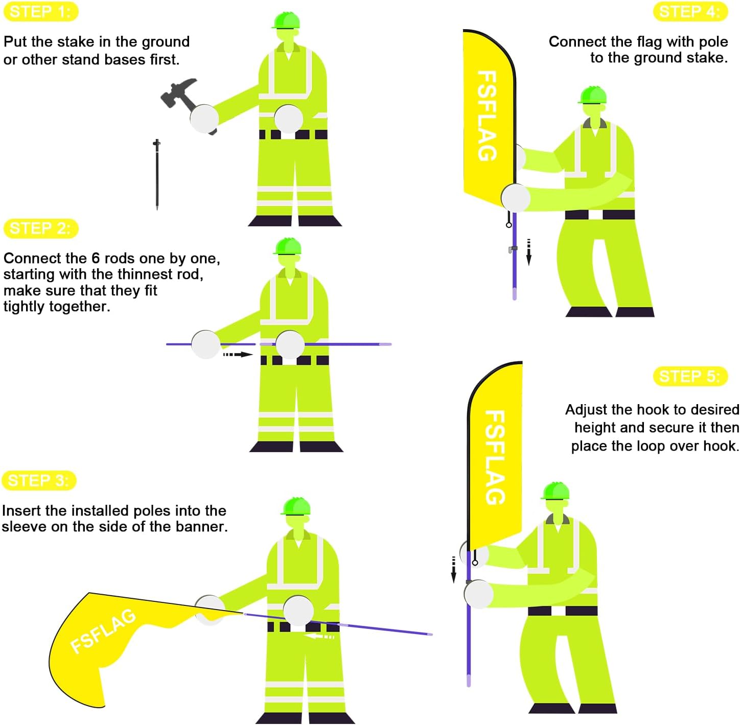 Quality Used Cars Advertising Swooper Flag Banners, Quality Used Cars Feather Flags with Pole and Ground Stake, Advertising Feather Banner Sign for Business 8Ft - Image 5