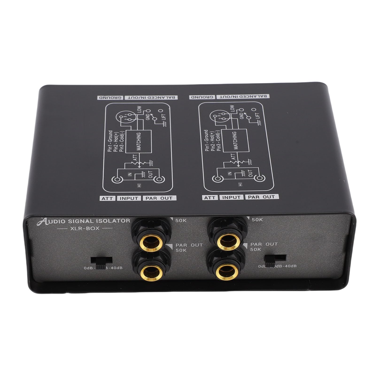 Cocoarm Isolatore del Loop di Massa, Filtro Antirumore a Doppio Canale, Eliminatore di Ronzii per Studio e per Veicoli con Ingressi XLR TRS