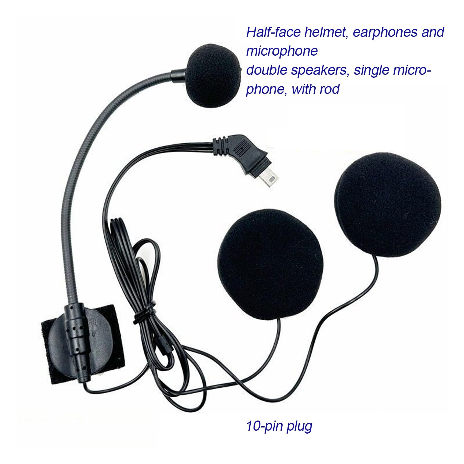 Cuffia interfono per casco – Comunicazione moto per audio | Cuffie impermeabili con microfono e 10 pin, connettore per equitazione di gruppo, viaggi, ciclismo, touring, ragazzi e adulti