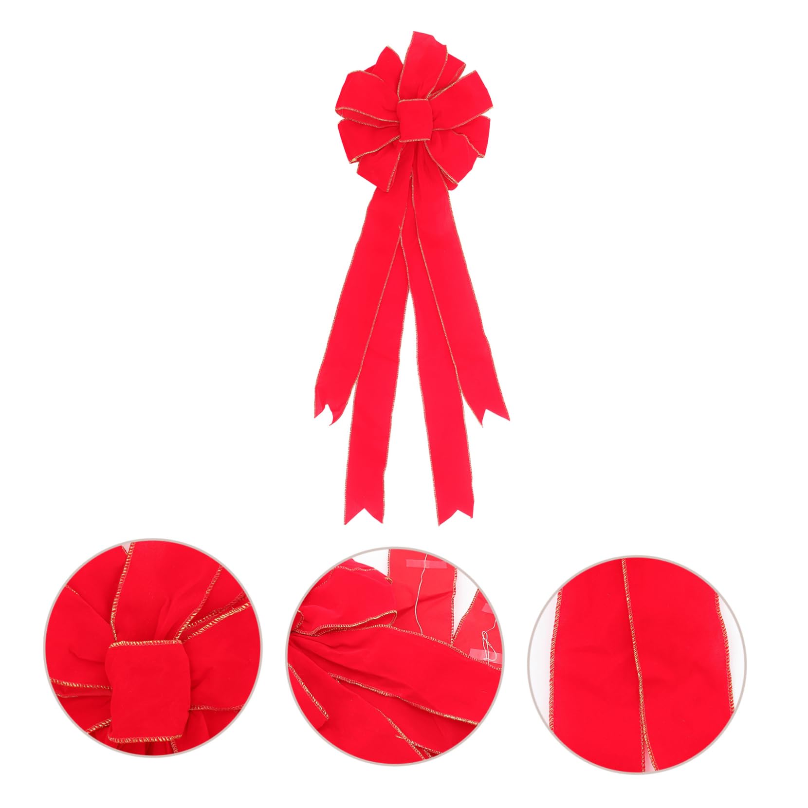IMIKEYA 3 Stück Weihnachtsschleife Weihnachtsbaumschmuck Weihnachtsbaumspitze Schleife Weihnachtsbaumanhänger Weihnachten Große Schleife Weihnachtsbaumschleife Leuchtende Schleife