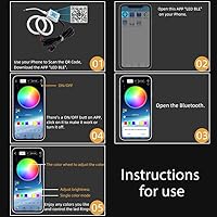 Vista 2 de 100MM Multicolor RGB LED Halo Anillos Luz COB 102SMD Teléfono Inteligente iOS Android App Control Bluetooth Coche Ángel Ojos Círculo Anillo Faro