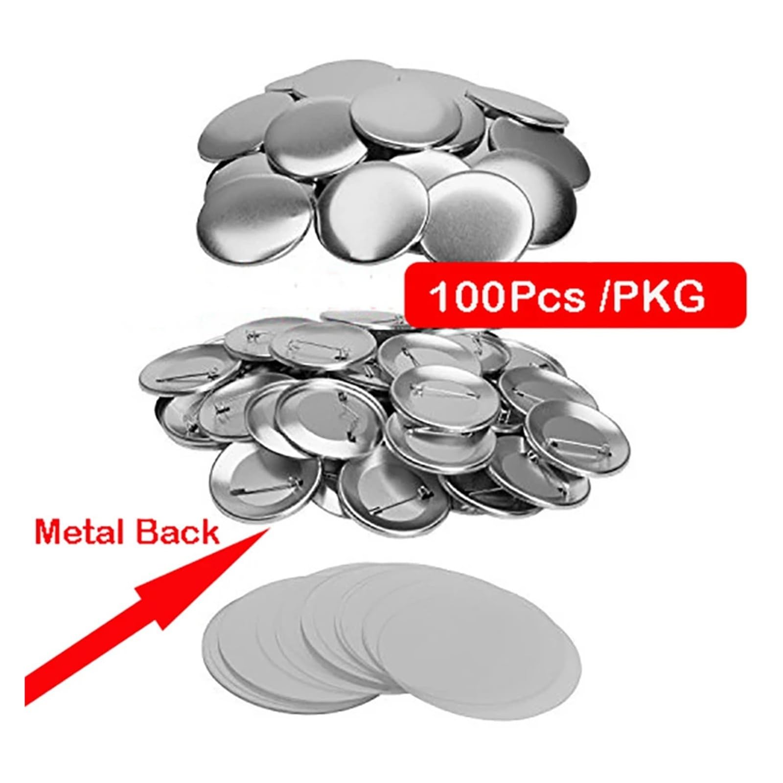 25 mm metalowe z tyłu DIY Craft odznaka szpilki materiałowe szpilki guziki odznaki materiały części 100 szt. do spersonalizowanego rękodzieła