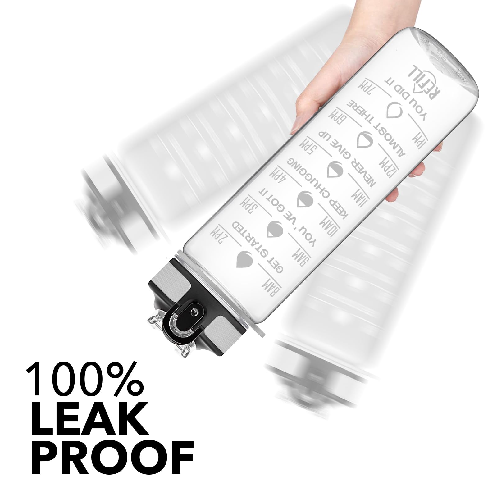 Hyeta 907.2 g Wasserflaschen mit Trinkzeiten und Strohhalm, motivierende Wasserflasche mit Zeitmarkierung, auslaufsicher, Trink-Sport-Trinkflasche für Fitness, Fitnessstudio und Outdoor