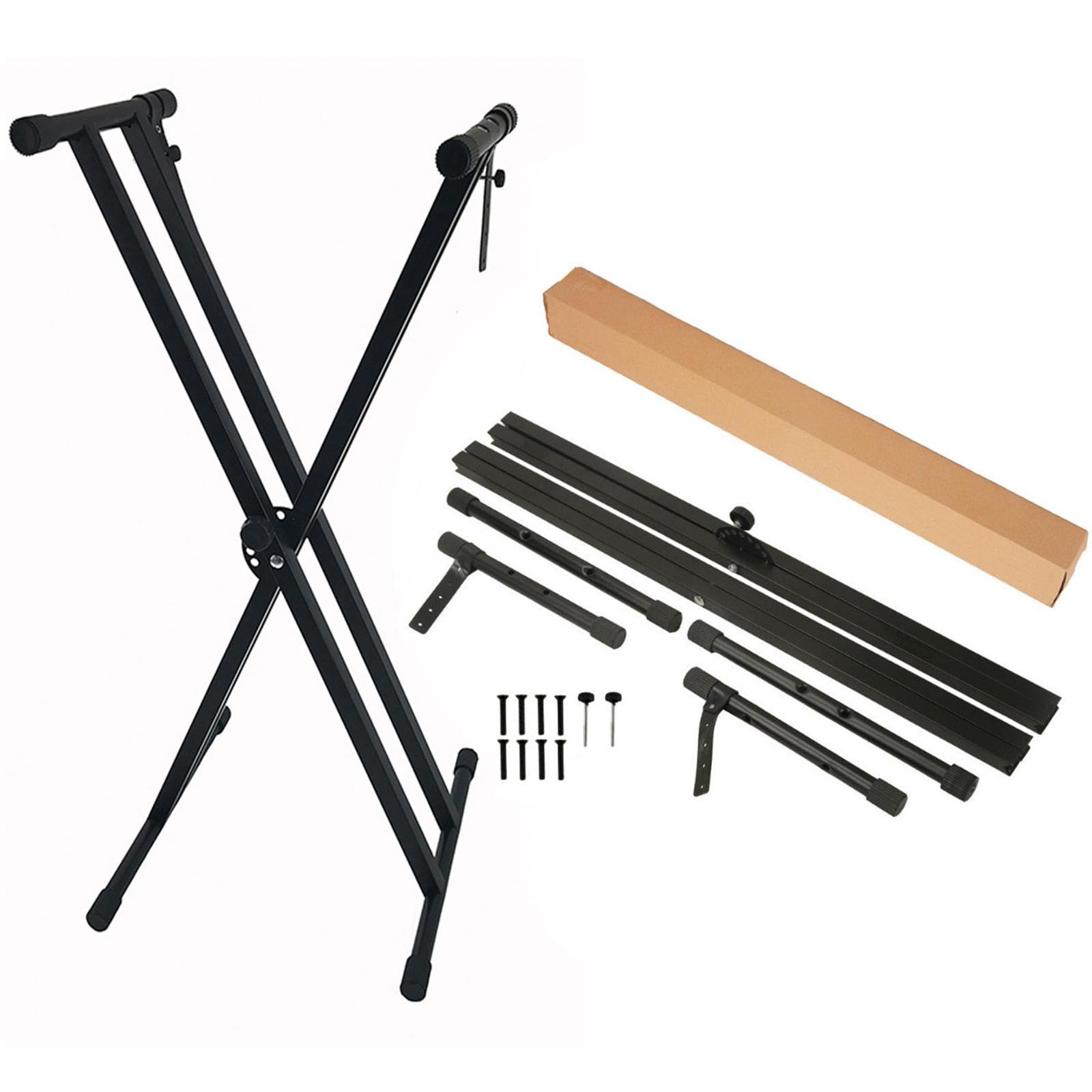 TISHITA Supporto per Tastiera Elettronica Stand Tastiera Organetto Regolabile Metallo Struttura Doppia Pieghevole Facile Da Trasportare Antiscivolo Adatto per