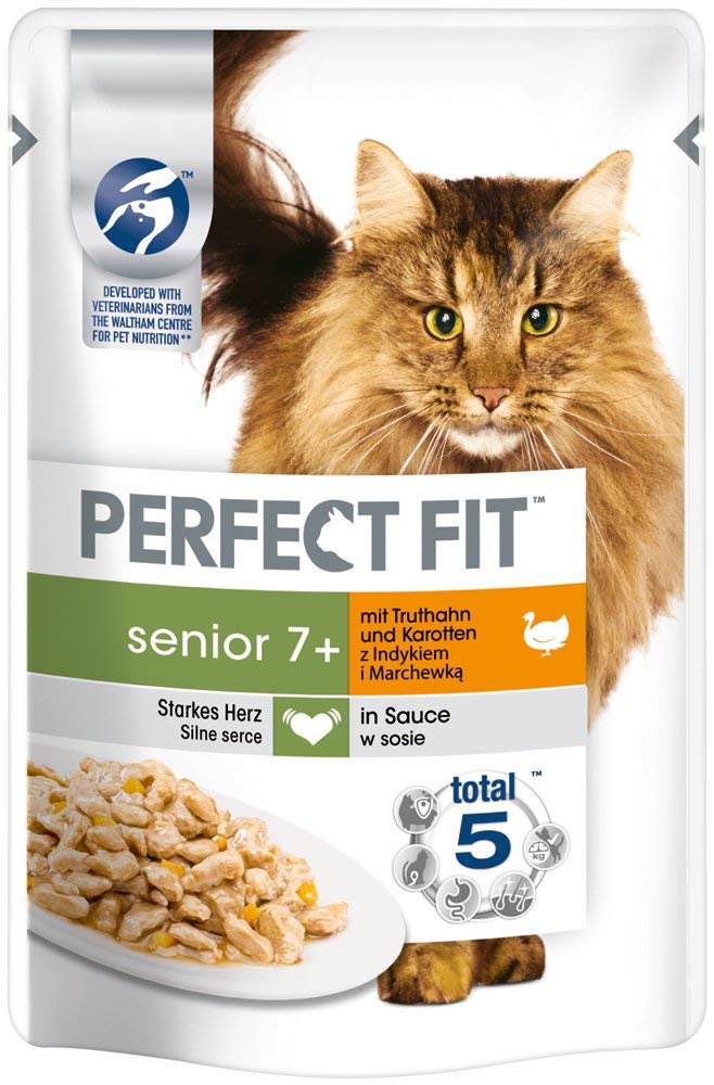 Perfect Fit Senior Karma dla Kota, Indyk/Warzywa, 12 x 85 g