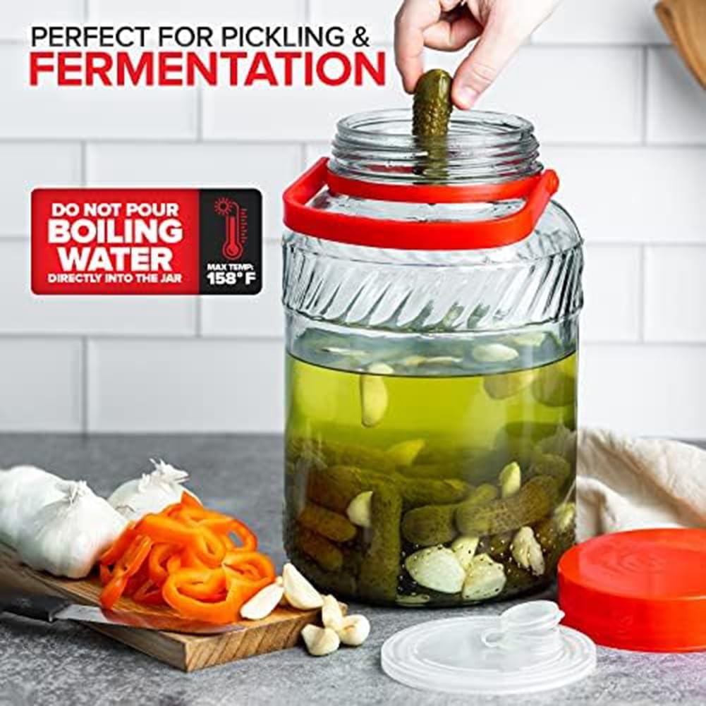 Confezione Da 2 Barattoli In Vetro Da 3,5 L, Con Coperchio Ermetico, Apertura Super Larga, Capienza 3,6 L, Caraffe In Vetro Per Tè, Kombucha, Conservazione, Inscatolamento