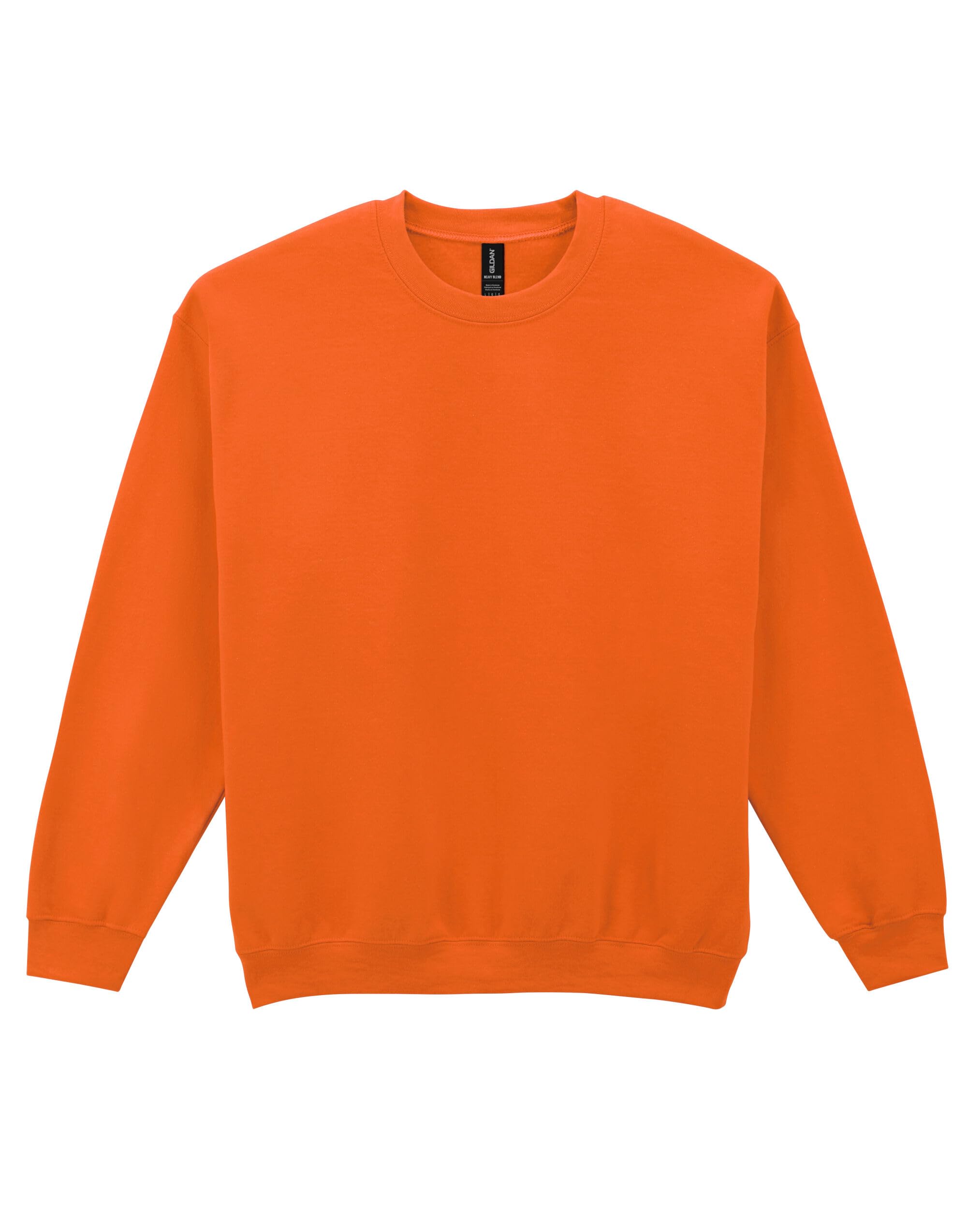 Gildan Heavy Blendâ Crewneck Sweatshirt Sweatshirt, Orange, L Unisex Adult, Orange, L