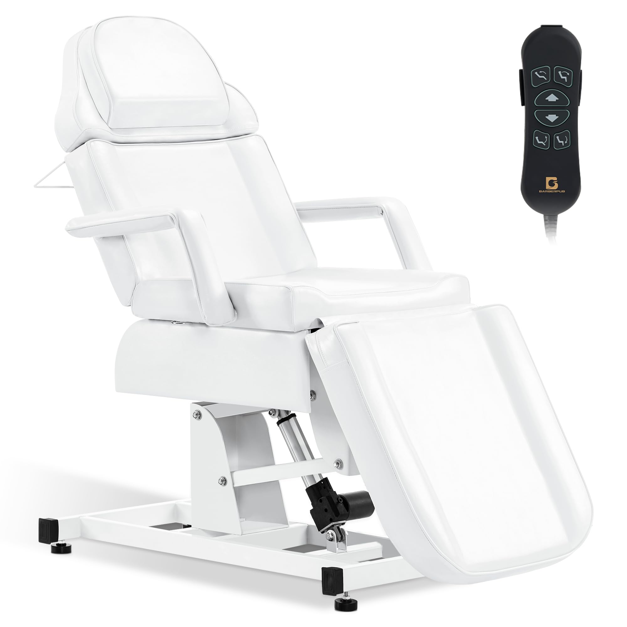 Barberpub Lit cosmétique électrique, lit de Massage Pliable et réglable en Hauteur, lit de Tatouage avec 3 Moteurs, Table de Massage pour Salon Spa 0751