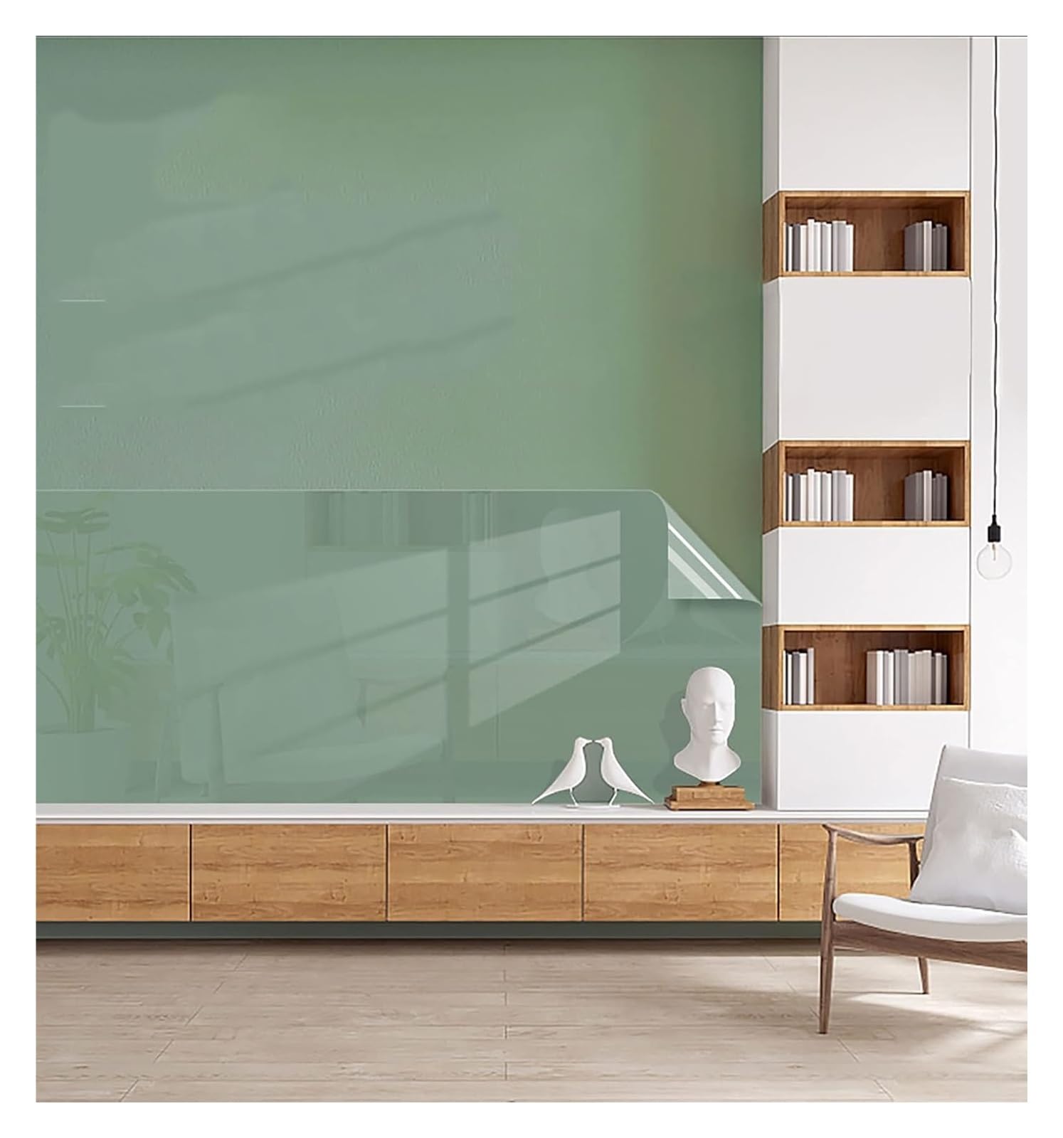 Folia ochronna na ścianę elektrostatyczna, przezroczysta folia, odporna zarysowania, naklejka ścienna, zabrudzenia, zdejmowana(47.2"W x 393.7"L)
