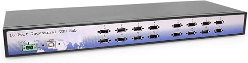 Coolgear Hub USB 20 de montaje industrial de 16 puertos con fuente de alimentación interna
