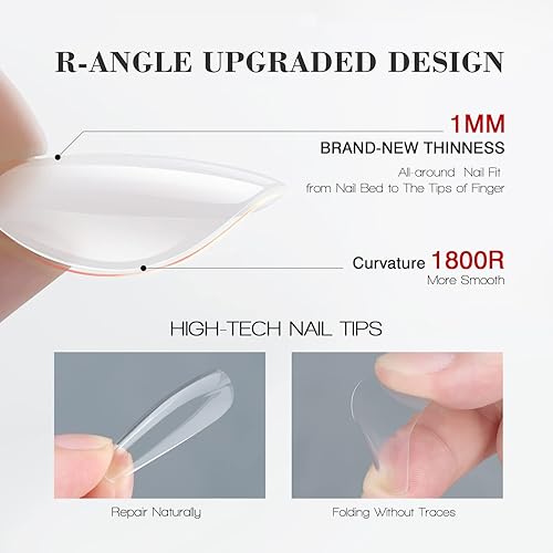 Miniatura 4 de SAVILAND Kit de uñas de gel para principiantes puntas largas de uñas de ataúd con pegamento 4 en 1 y lámpara de uñas, salón de bricolaje en casa,