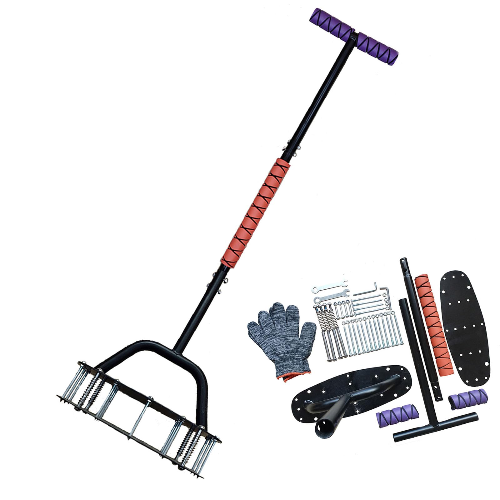 Lasting Manual Grass Aerator with 31.5cm Foot Plate and 8.3cm Penetration Points for Healthier Yards Rust Proof Soil Breaker