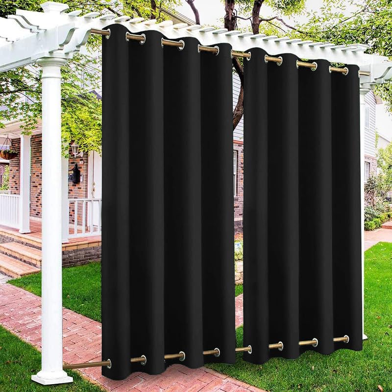Polyester Waterproof & Sun Blockage Curtains with Top & Bottom SS Eyelet Ideal Used for Outdoor Balcony & Indoor (Color - Black, Size - 4.5 X 4.5 Feet) (Pack of 1 Pcs)-image-40