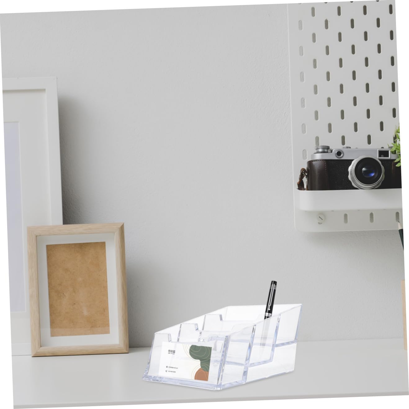 NUOBESTY 3 Set Porta Biglietti Da Visita Trasparente Cassa Organizzatore Di Carte Raccoglitore Carte Contenitori Trasparenti Custodia Per Carte Da Scrivania Espositore Per Carte 2 Pezzi * 3