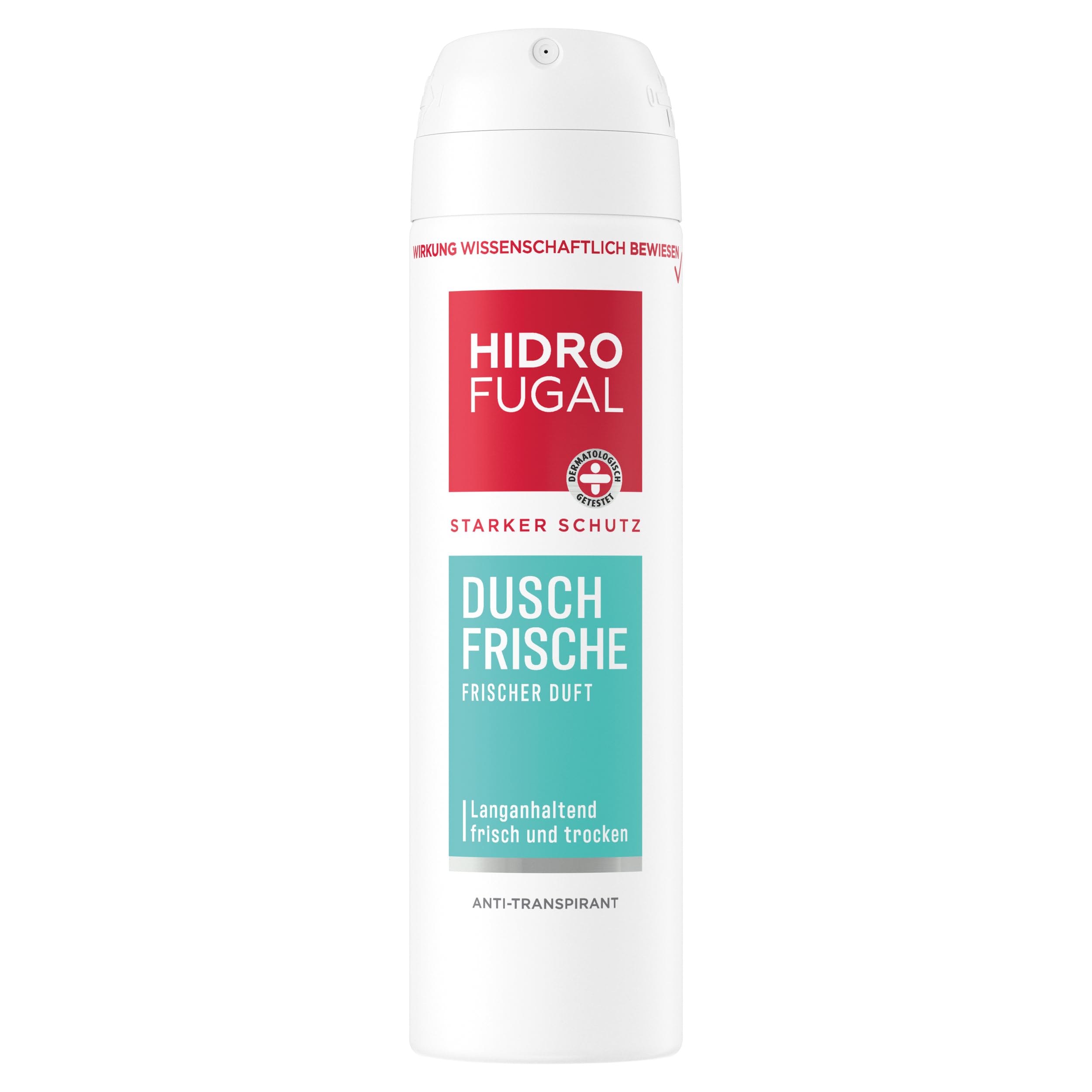 Hidrofugal DUSCH FRISCHE Spray, starker Antitranspirant Schutz gegen Achselnässe und Körpergeruch, Deospray ohne Ethylalkohol mit frischem Duft (150 ml)