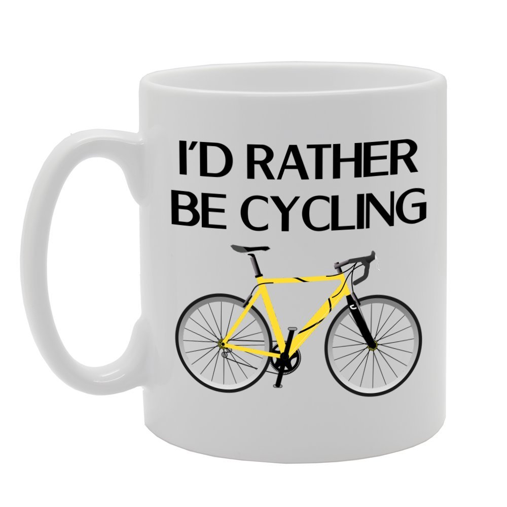 Coralgraph Inc Men's White Mg1191 I'd Rather Be Cycling Novelty Gift Printed Tea Coffee Ceramic Mug
