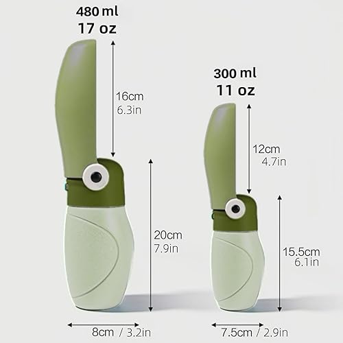 Miniatura 2 de Botella de agua portátil para perros, botella de agua plegable de viaje para cachorros, dispensador de agua a prueba de fugas, para mascotas, gatos,