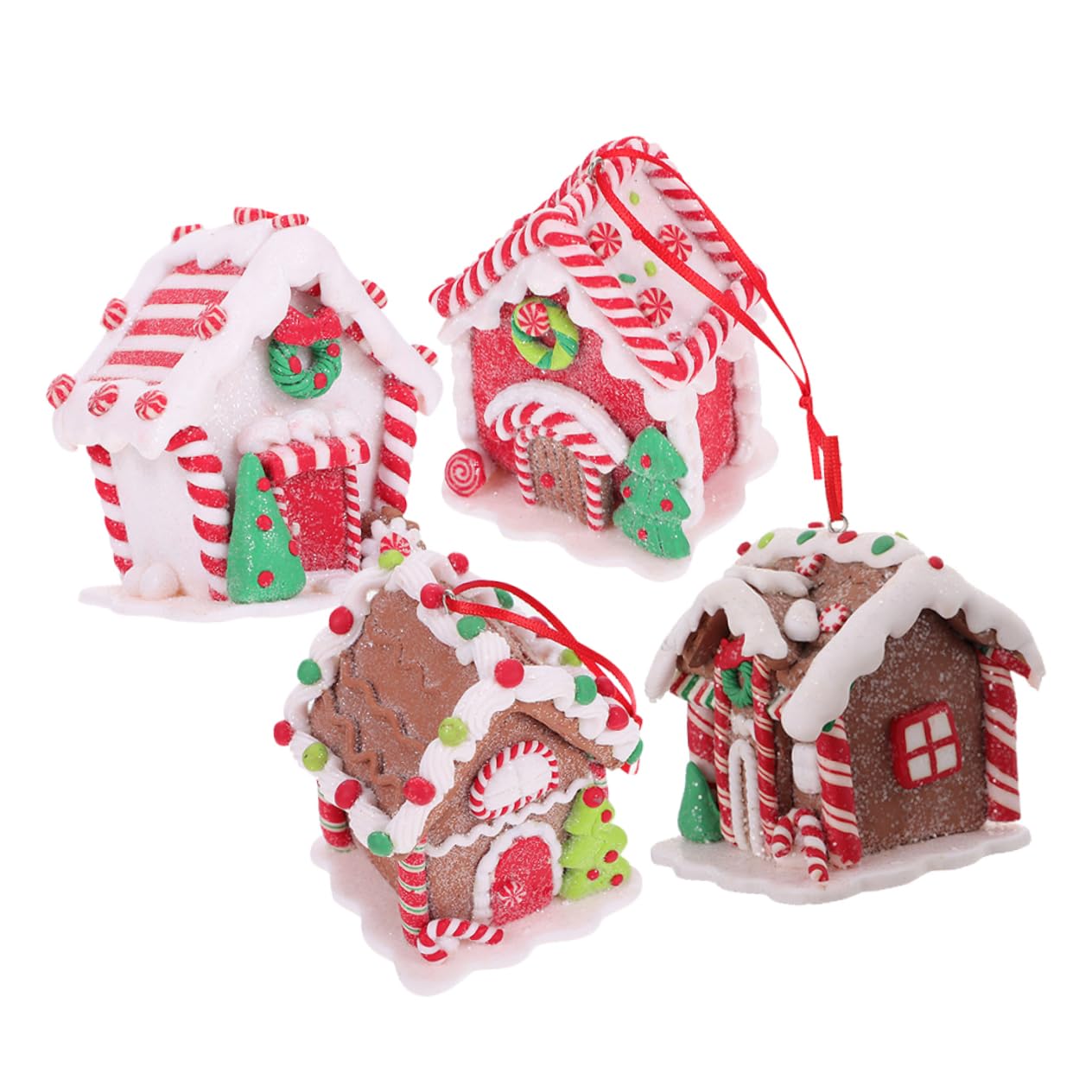 ORFOFE 4piezas Adornos Colgantes De Casa De Jengibre para Decoración De Árbol De Navidad y Fiesta Accesorios Navideños para Escritorio y Hogar