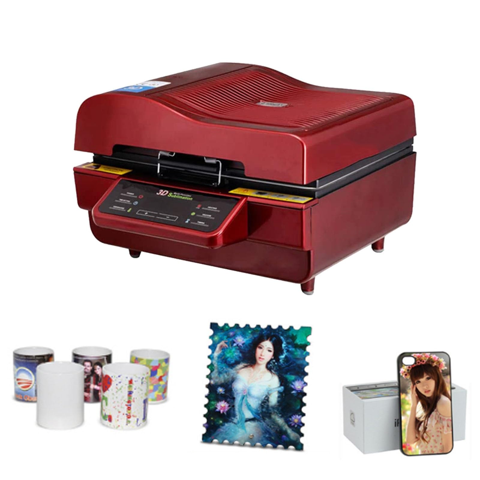 Kit macchina for sublimazione 3D multifunzione con pressa a caldo, 2800 W, tazze 3D, macchina for pressatura a caldo a sublimazione sottovuoto, for magliette, cuscini, borse e altro, riscalda rapidame