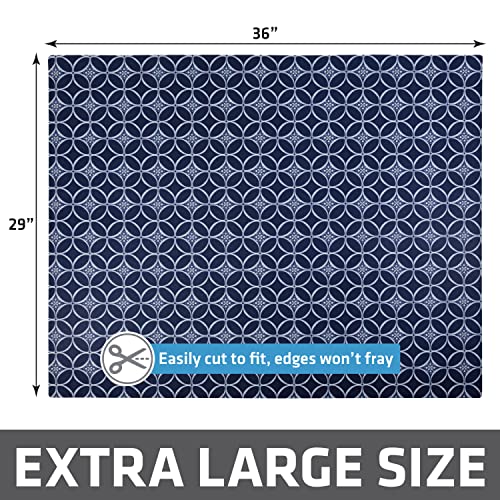 Image of Drymate Cat Litter Box Mat, Litter Trapping Mat, Waterproof, Urine-Proof, Absorbent, Machine Washable, Soft on Paws, Contains Mess, Protects Floors, Kitten Supplies, Indigo, 29x36 XL