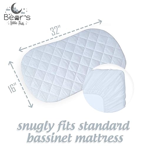 Miniatura 7 de Bear's Little Fish Sábanas de cuna 100% algodón orgánico para bebé, suaves sábanas ajustables para cuna de reloj de arena, rectangular, ovalada,