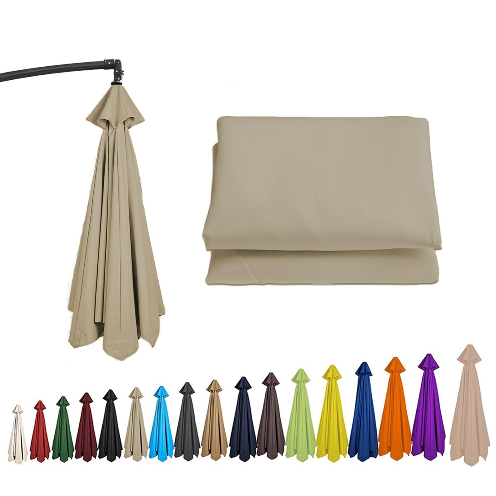 Copertura di ricambio per ombrellone da 200/230/250/270/300/350 cm, impermeabile e anti-UV, copertura in tessuto per ombrellone da giardino a 6/8 bracci, soluzione ombreggiante per esterni