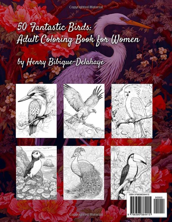50 Fantastic Birds: Adult Coloring Book For Women - Image 2