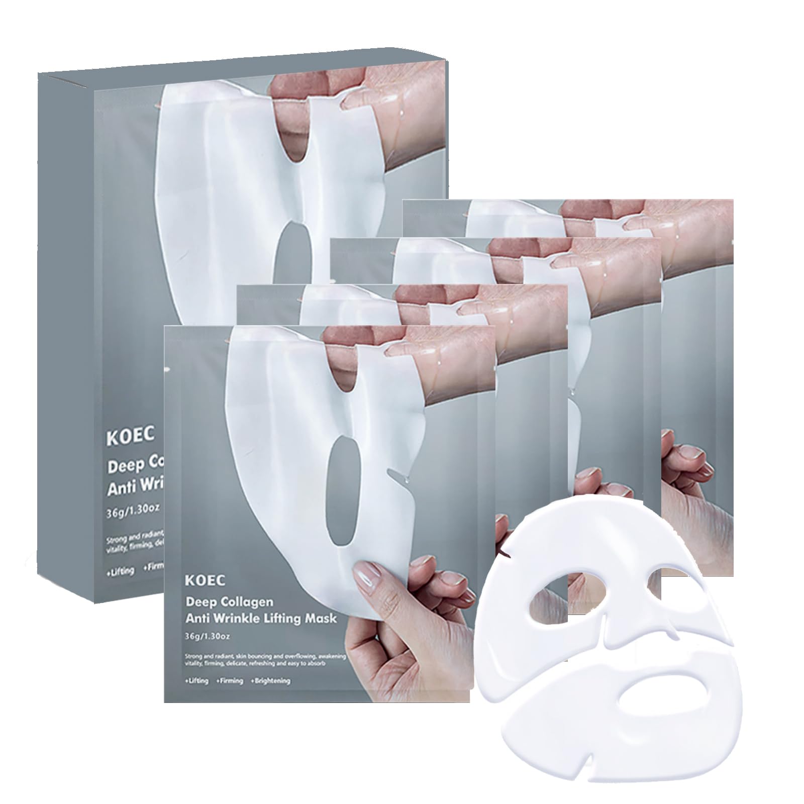 4pack Deep Collagen Overnight Mask ——Bio-collagen Real Deep Face Mask,Korean Skin Care,Facial Hydrogel Sheet Masks Collagen for Glass Skin,Elasticity,