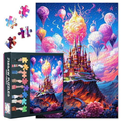 Fantastic Castle 1000-Piece Puzzle - 50x70cm A Colorful World Design, Mindfulness Puzzles for Adults, Home Decor & Family Board Games Unique Gift