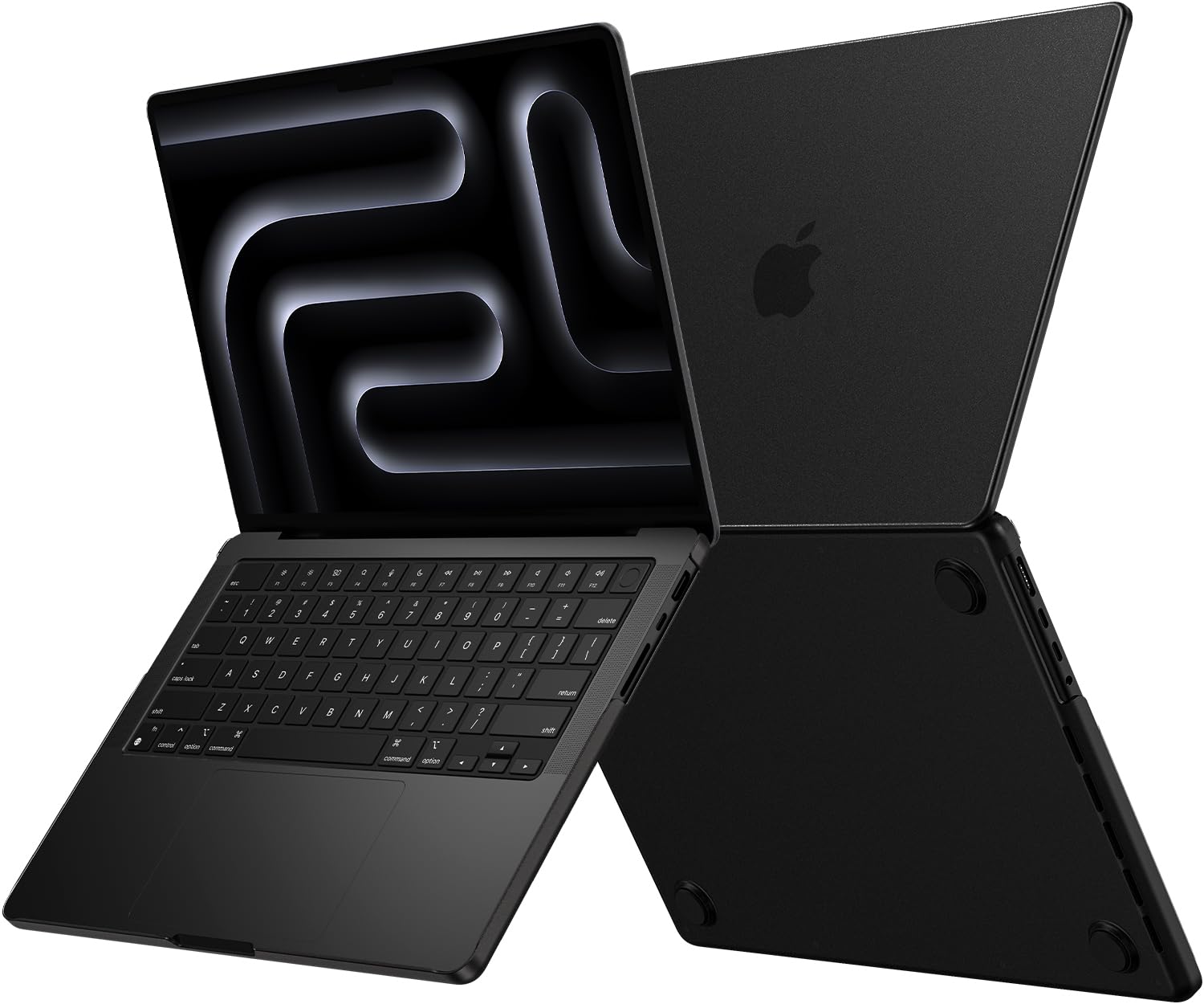 Photo 1 of EooCoo Case for MacBook Pro 16 Inch 2026-2021 M5 M4 M3 M2 M1 Pro/Max, [Official Color Match, Anti-Slip, Drop Protection] Matte Hard Shell Laptop Cover, Space Black Clear