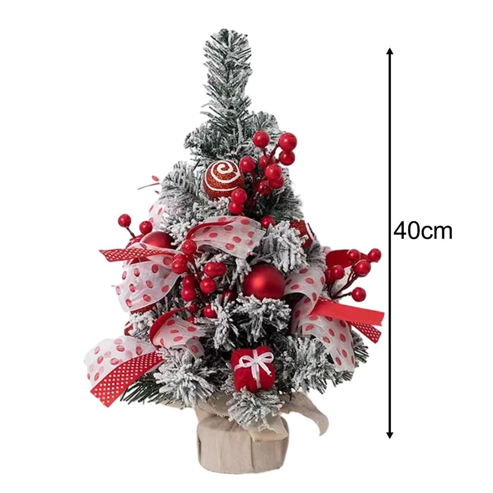 Mini albero di Natale da tavolo da 30 cm/40 cm, piccolo albero di Natale artificiale in cedro for decorazioni natalizie Piante artificiali(Beige,40CM)