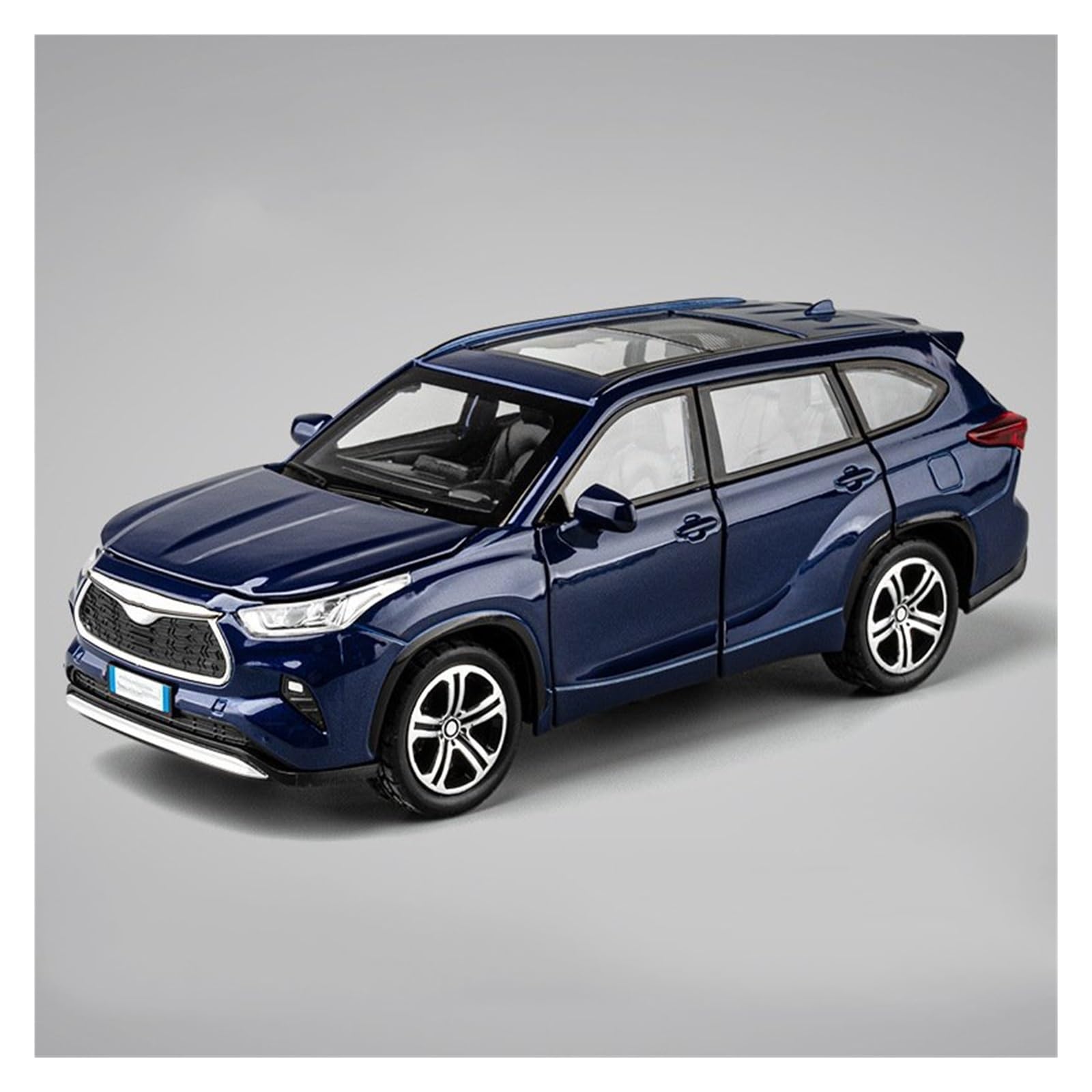 BANKOTO Diecast Car 1:32 For Toyota For Highlander Alloy Metal Diecast Car Model Display Ornaments Collectible Model(Blue)